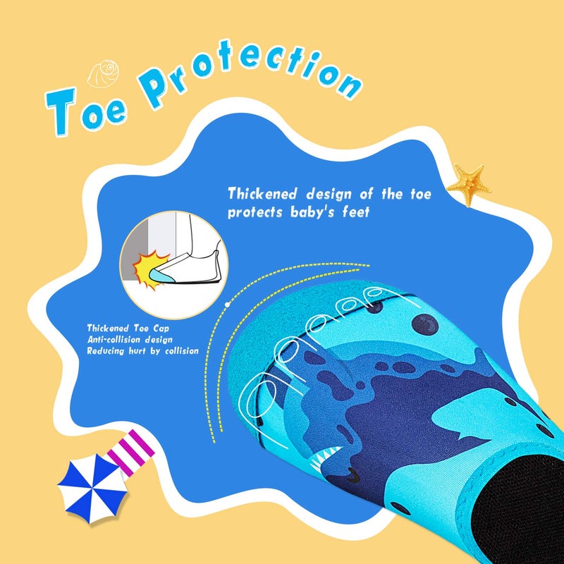 WateLves Kids Water Shoes Toddler Girls Boys Barefoot Non-Slip Quick Dry Aqua Socks for Beach Swim Walking (Deep Sea Shark, 20/21) - Image 5